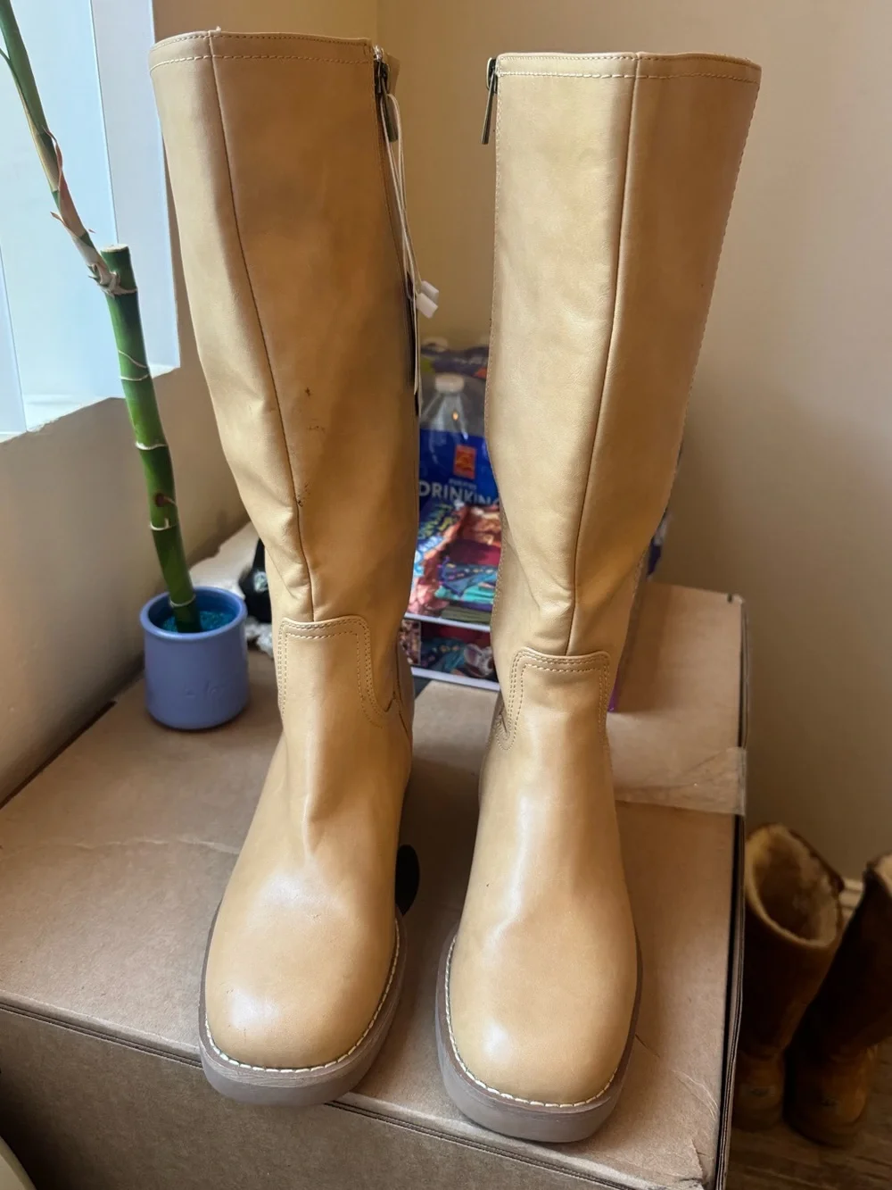 NWT Joie Tan Knee High Boots Size 8.5 | Block Heel | Retail $70